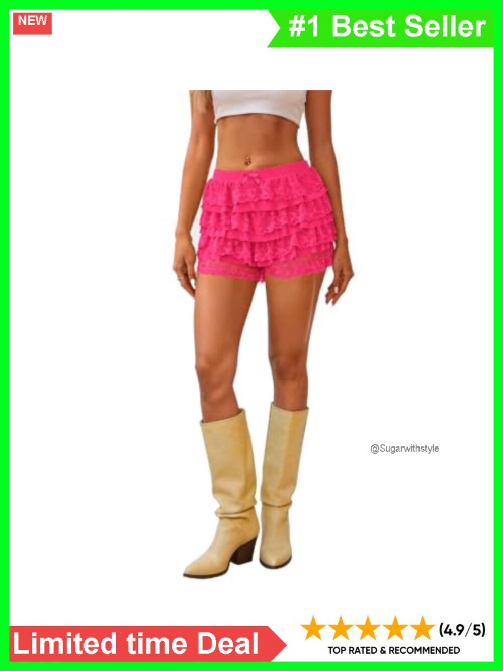 Women's Ruffle Lace Layered Shorts Skort